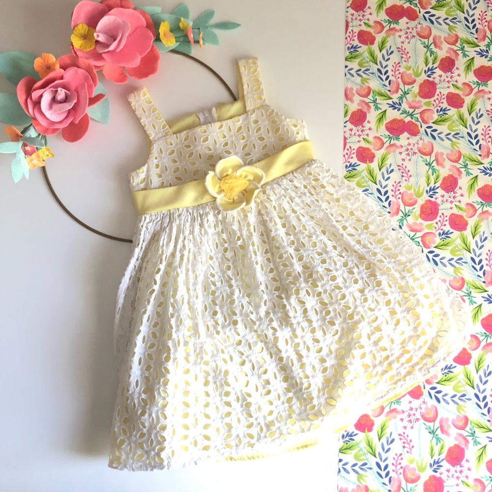 Jessica Ann Boutique Summer Yellow Eyelet Dress